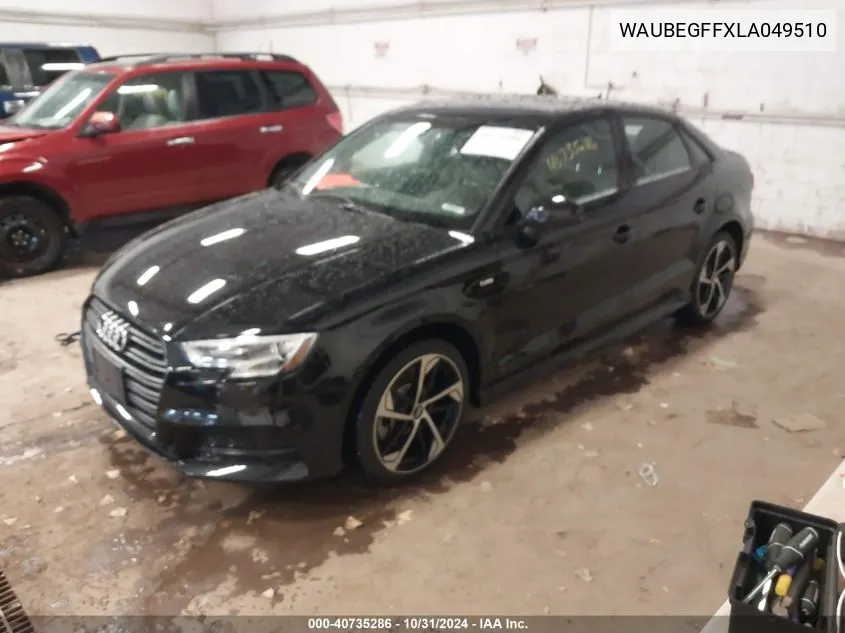 2020 Audi A3 Premium 45 Tfsi S Line Quattro S Tronic VIN: WAUBEGFFXLA049510 Lot: 40735286