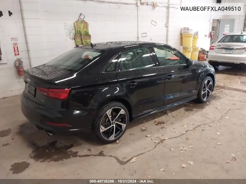 2020 Audi A3 Premium 45 Tfsi S Line Quattro S Tronic VIN: WAUBEGFFXLA049510 Lot: 40735286