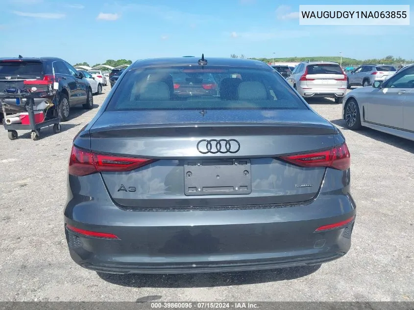 WAUGUDGY1NA063855 2022 Audi A3 Premium 40 Tfsi Quattro S Tronic