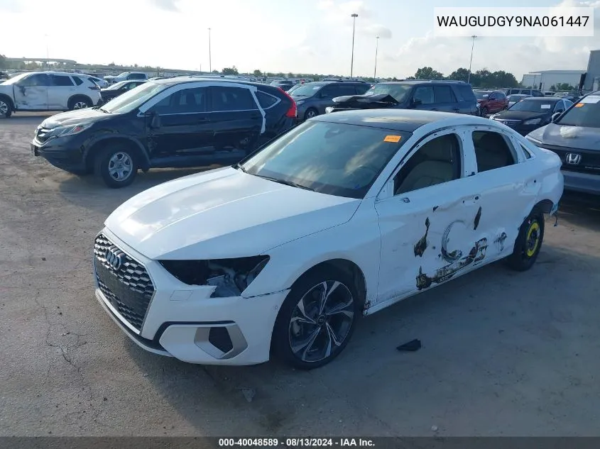 WAUGUDGY9NA061447 2022 Audi A3 Premium 40 Tfsi Quattro S Tronic