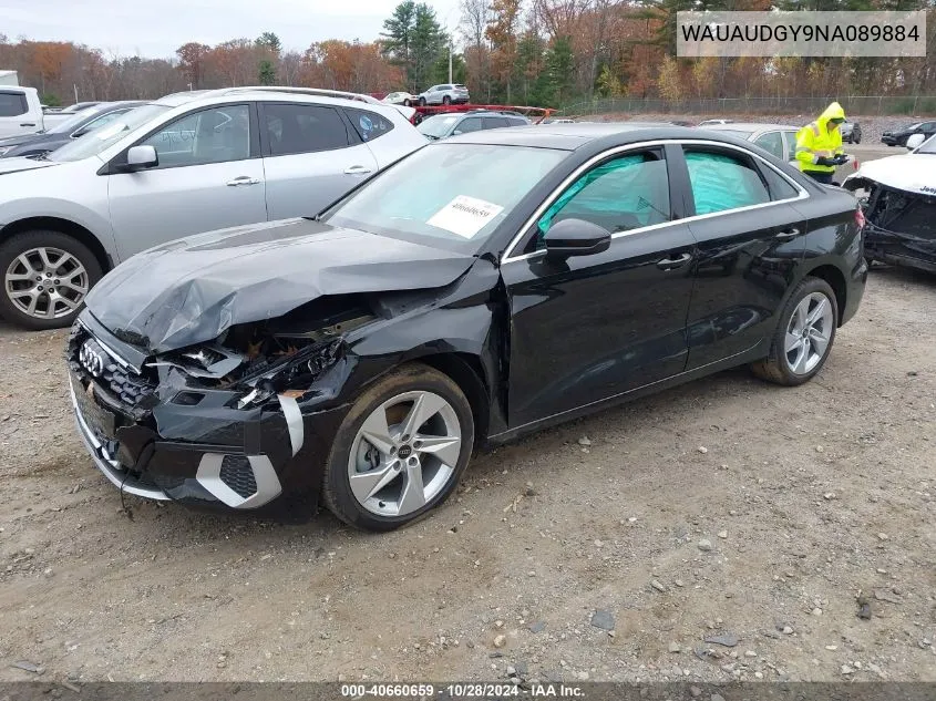 2022 Audi A3 Premium 40 Tfsi Front-Wheel Drive S Tronic VIN: WAUAUDGY9NA089884 Lot: 40660659