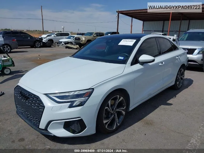 2023 Audi A3 Premium 40 Tfsi Front-Wheel Drive S Tronic VIN: WAUAUDGYXPA049722 Lot: 39969489