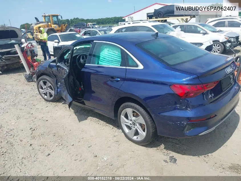 2023 Audi A3 Premium Plus 40 Tfsi Front-Wheel Drive S Tronic VIN: WAUBUDGY6PA062407 Lot: 40152318