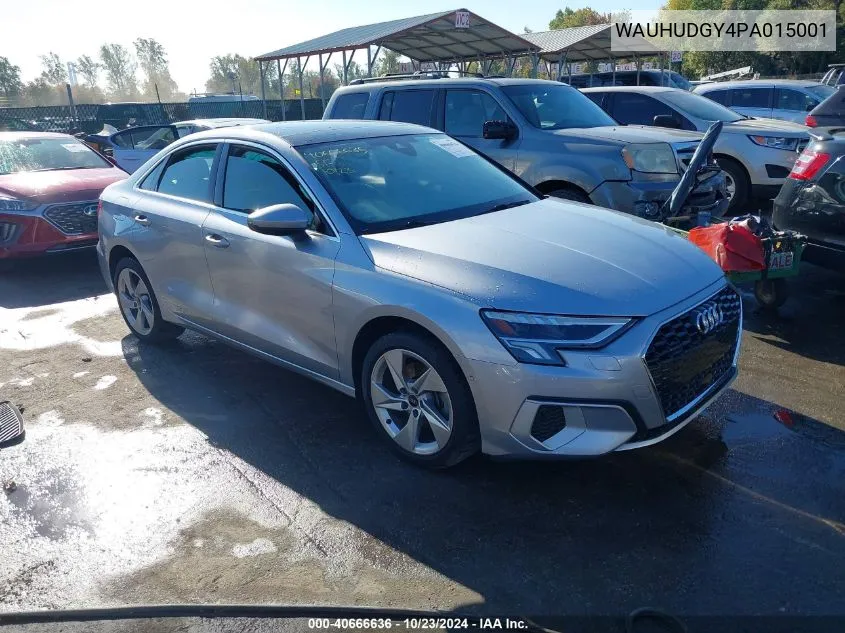 2023 Audi A3 Premium Plus 40 Tfsi Quattro S Tronic VIN: WAUHUDGY4PA015001 Lot: 40666636