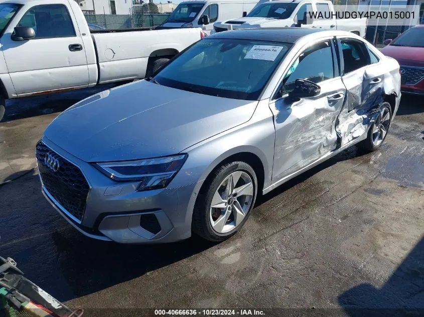 2023 Audi A3 Premium Plus 40 Tfsi Quattro S Tronic VIN: WAUHUDGY4PA015001 Lot: 40666636