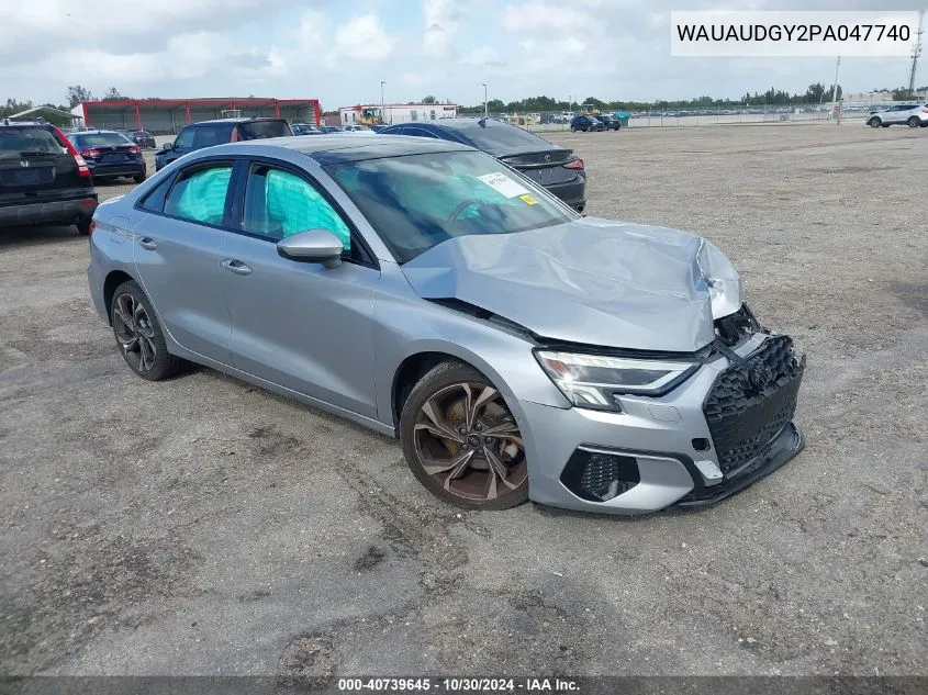 2023 Audi A3 Premium 40 Tfsi Front-Wheel Drive S Tronic VIN: WAUAUDGY2PA047740 Lot: 40739645