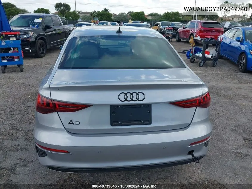 2023 Audi A3 Premium 40 Tfsi Front-Wheel Drive S Tronic VIN: WAUAUDGY2PA047740 Lot: 40739645