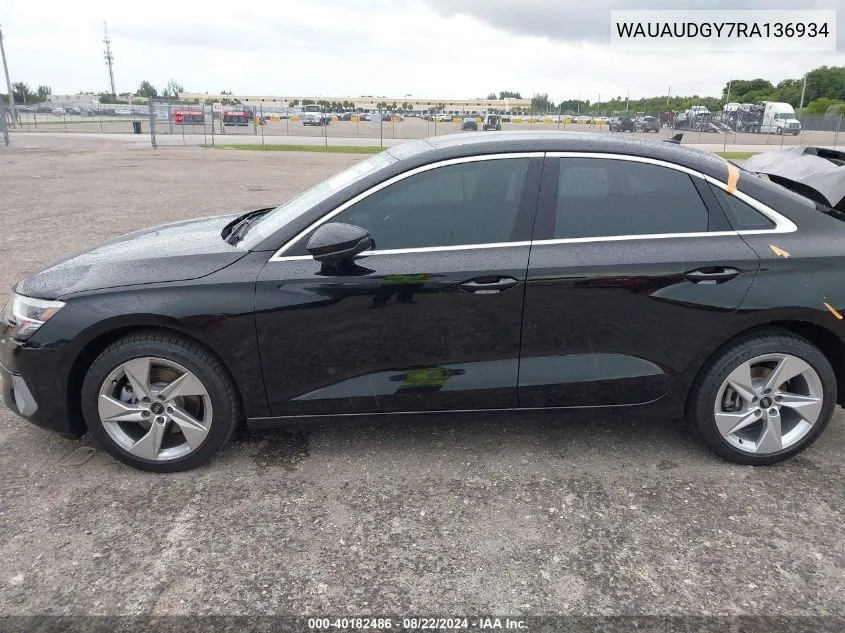 2024 Audi A3 Premium 40 Tfsi Front-Wheel Drive S Tronic VIN: WAUAUDGY7RA136934 Lot: 40182486