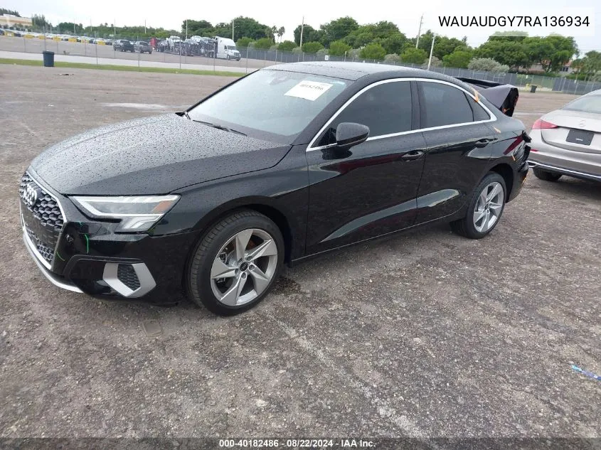 2024 Audi A3 Premium 40 Tfsi Front-Wheel Drive S Tronic VIN: WAUAUDGY7RA136934 Lot: 40182486