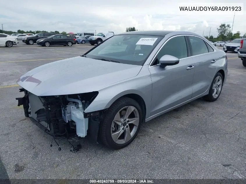 2024 Audi A3 Premium 40 Tfsi Front-Wheel Drive S Tronic VIN: WAUAUDGY6RA091923 Lot: 40243759