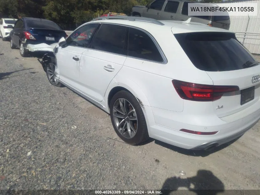 2019 Audi A4 Allroad 45 Premium VIN: WA18NBF45KA110558 Lot: 40263389