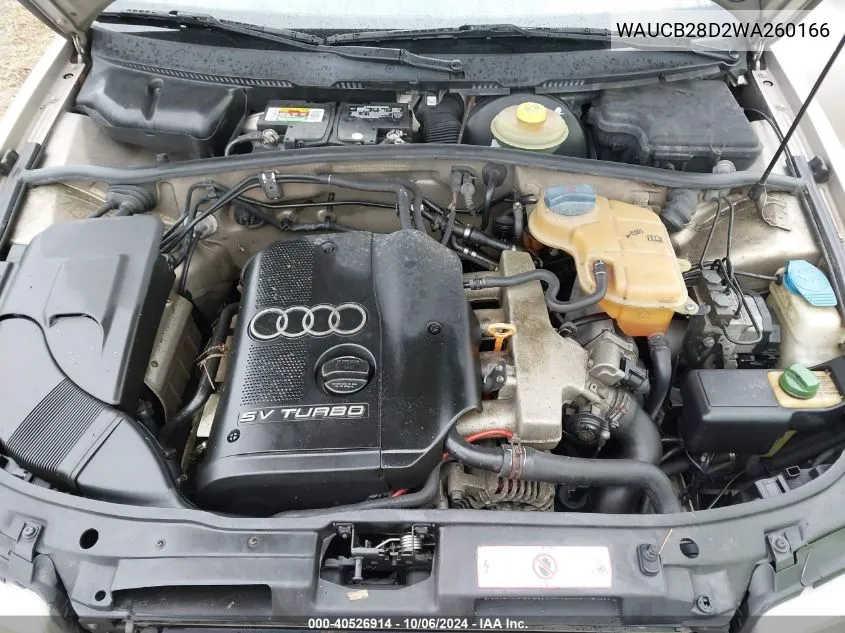 WAUCB28D2WA260166 1998 Audi A4 1.8T Quattro