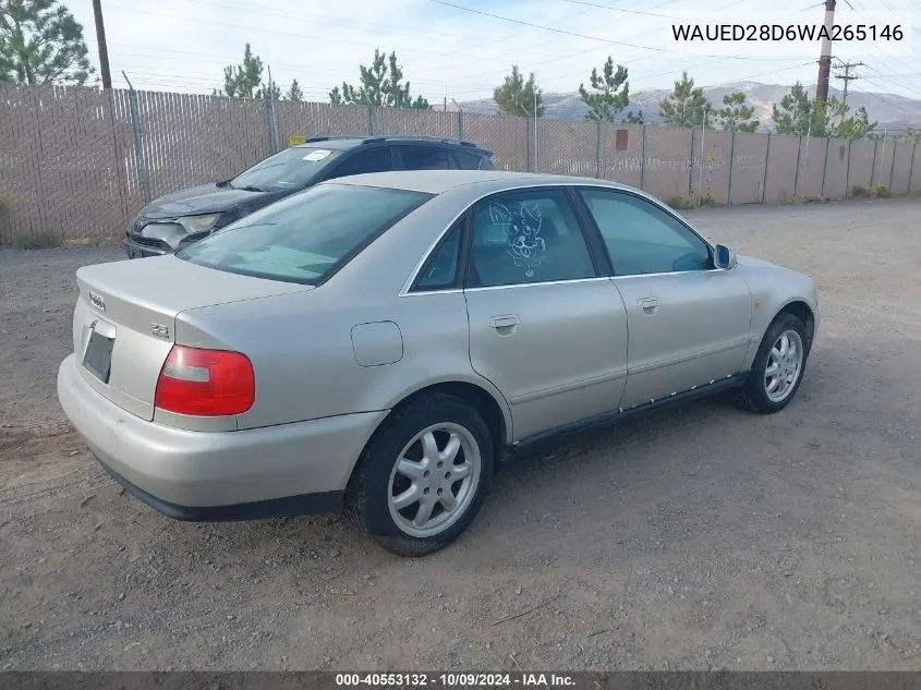 1998 Audi A4 2.8 VIN: WAUED28D6WA265146 Lot: 40553132