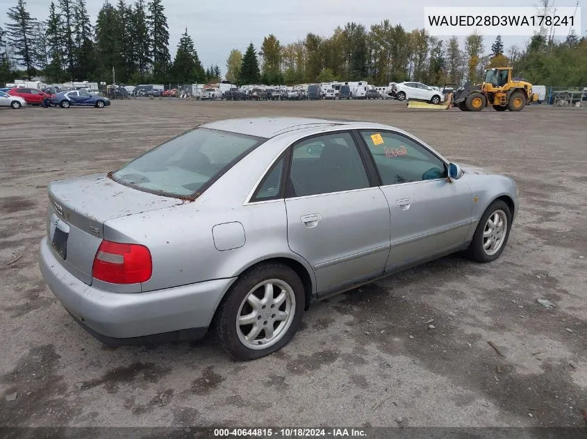 WAUED28D3WA178241 1998 Audi A4 2.8