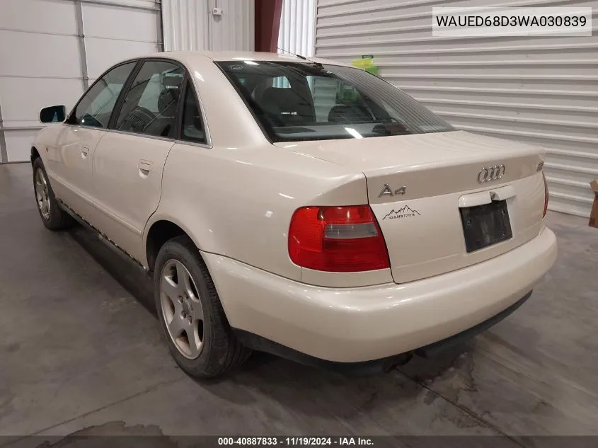 1998 Audi A4 2.8 VIN: WAUED68D3WA030839 Lot: 40887833