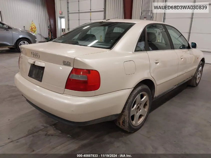 1998 Audi A4 2.8 VIN: WAUED68D3WA030839 Lot: 40887833