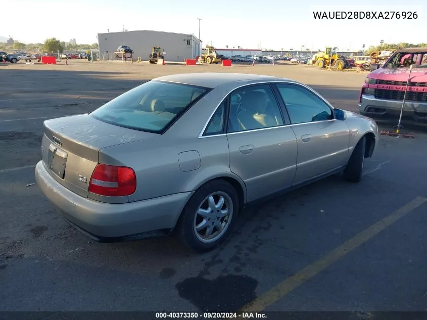 1999 Audi A4 2.8 VIN: WAUED28D8XA276926 Lot: 40373350