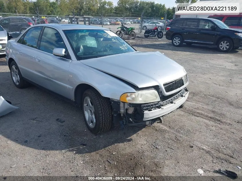 1999 Audi A4 2.8 VIN: WAUED28D0XA221189 Lot: 40436009