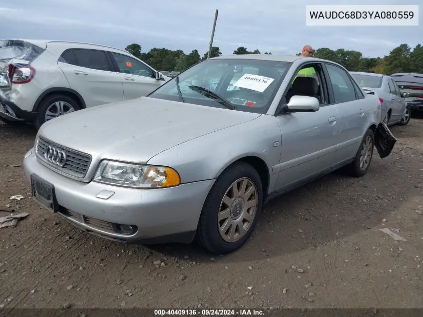 WAUDC68D3YA080559 2000 Audi A4 1.8 T