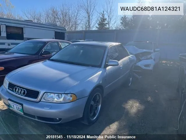 2001 Audi A4 1.8T Quattro VIN: WAUDC68D81A124321 Lot: 20181545