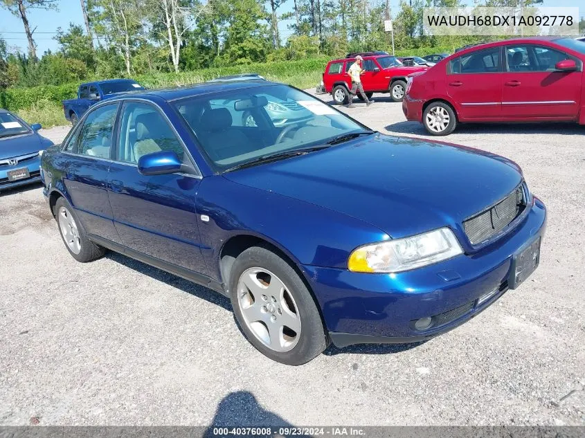 2001 Audi A4 2.8 Quattro VIN: WAUDH68DX1A092778 Lot: 40376008