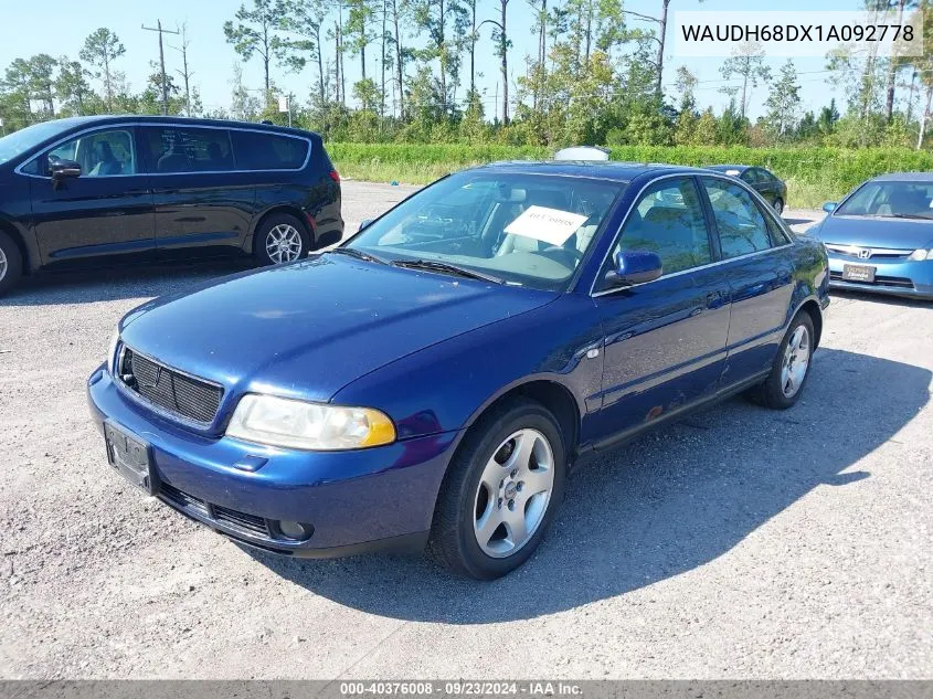 2001 Audi A4 2.8 Quattro VIN: WAUDH68DX1A092778 Lot: 40376008