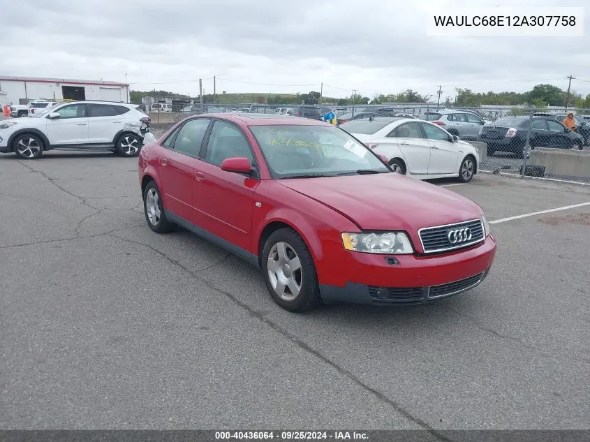 WAULC68E12A307758 2002 Audi A4 1.8T