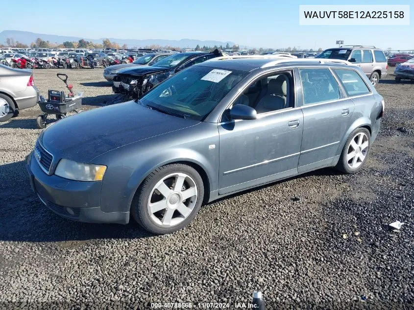 2002 Audi A4 3.0 Avant VIN: WAUVT58E12A225158 Lot: 40788565