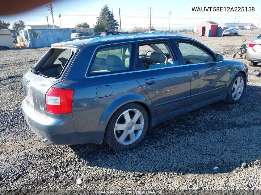 2002 Audi A4 3.0 Avant VIN: WAUVT58E12A225158 Lot: 40788565