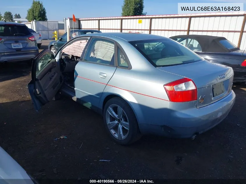 WAULC68E63A168423 2003 Audi A4 1.8T