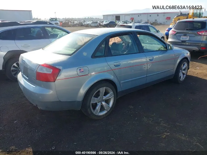 WAULC68E63A168423 2003 Audi A4 1.8T