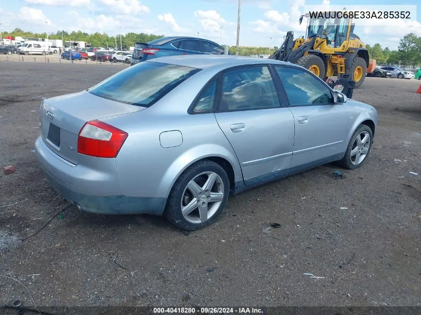 2003 Audi A4 1.8T VIN: WAUJC68E33A285352 Lot: 40418280