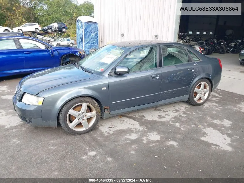 2003 Audi A4 1.8T VIN: WAULC68E33A308864 Lot: 40464335