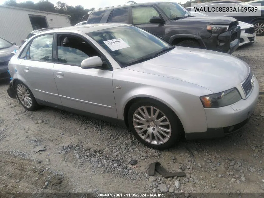 2003 Audi A4 1.8T VIN: WAULC68E83A169539 Lot: 40767961