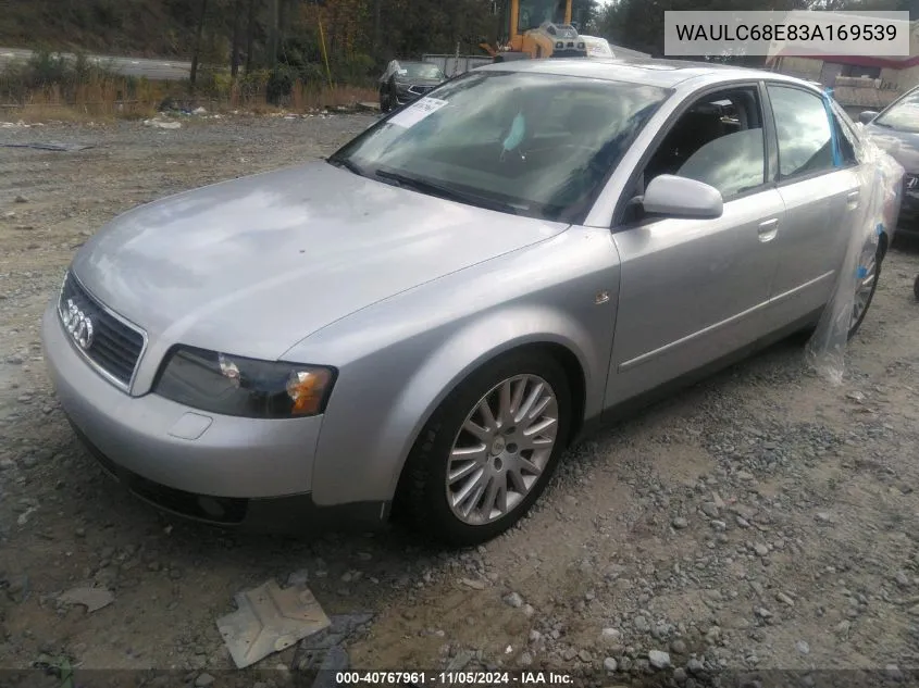 2003 Audi A4 1.8T VIN: WAULC68E83A169539 Lot: 40767961