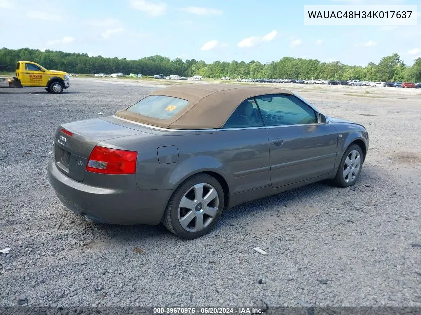 WAUAC48H34K017637 2004 Audi A4 1.8T