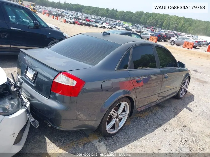 2004 Audi A4 1.8T VIN: WAULC68E34A179753 Lot: 40001312