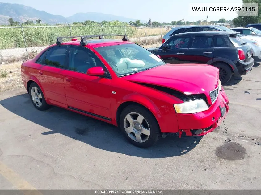 2004 Audi A4 1.8T VIN: WAULC68E94A290145 Lot: 40019717