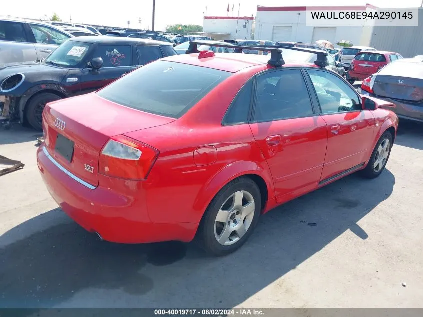 WAULC68E94A290145 2004 Audi A4 1.8T