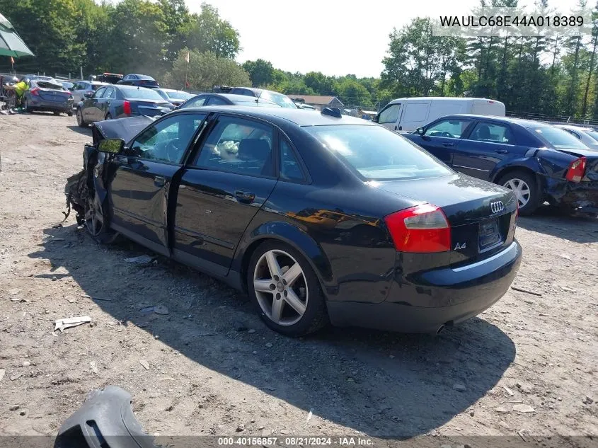 WAULC68E44A018389 2004 Audi A4 1.8T Quattro