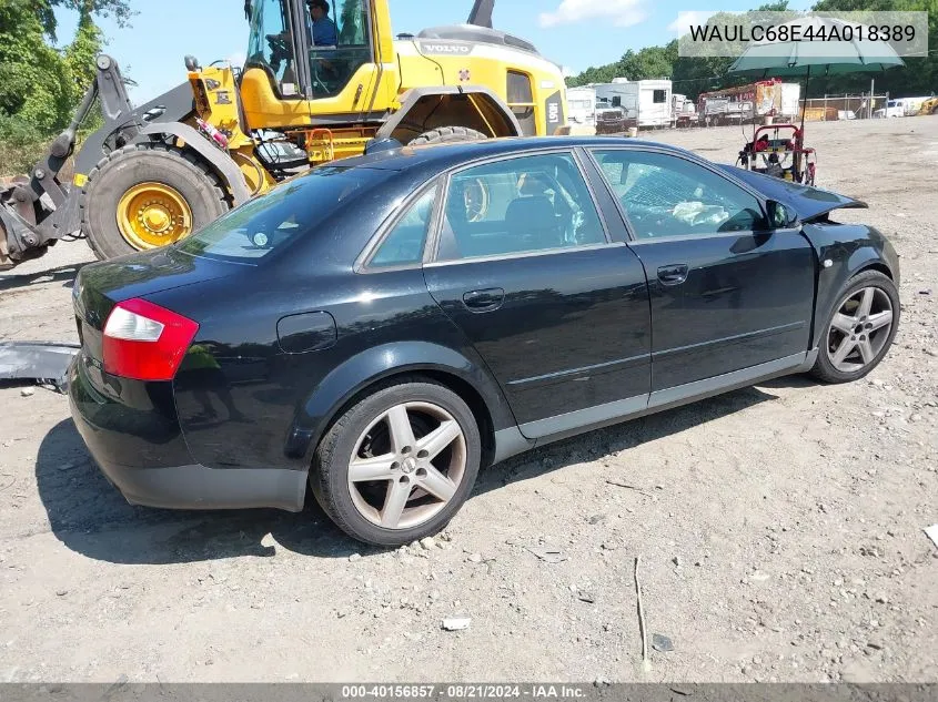 2004 Audi A4 1.8T Quattro VIN: WAULC68E44A018389 Lot: 40156857