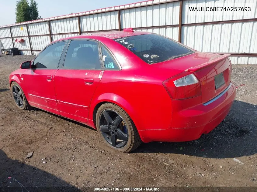 WAULC68E74A257693 2004 Audi A4 1.8T