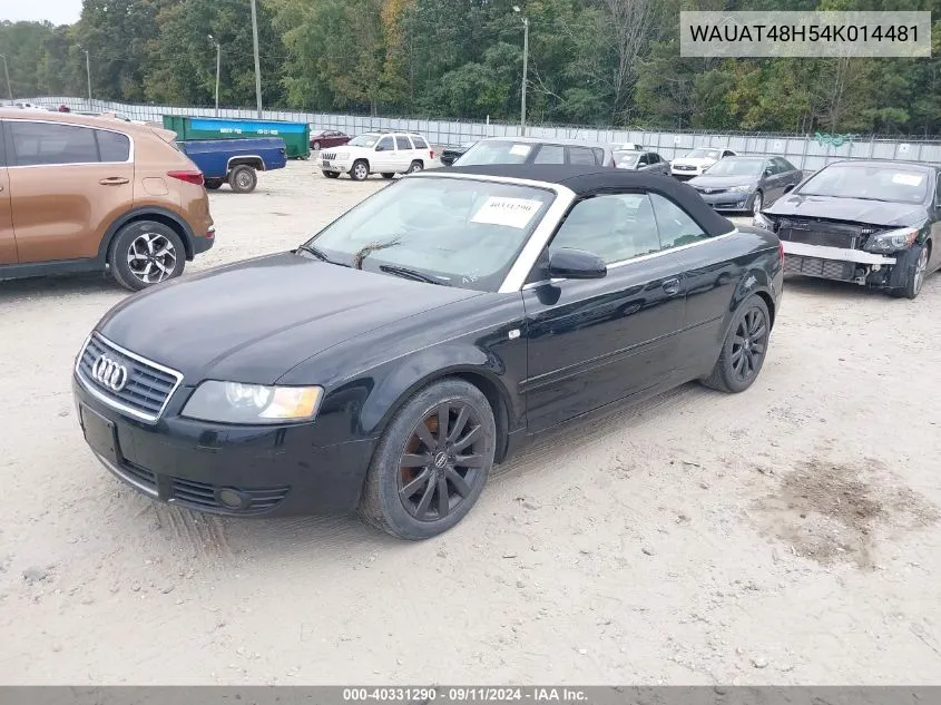 WAUAT48H54K014481 2004 Audi A4 3.0