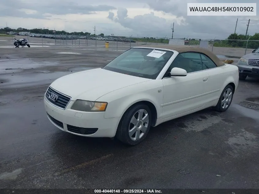 WAUAC48H54K010902 2004 Audi A4 1.8T