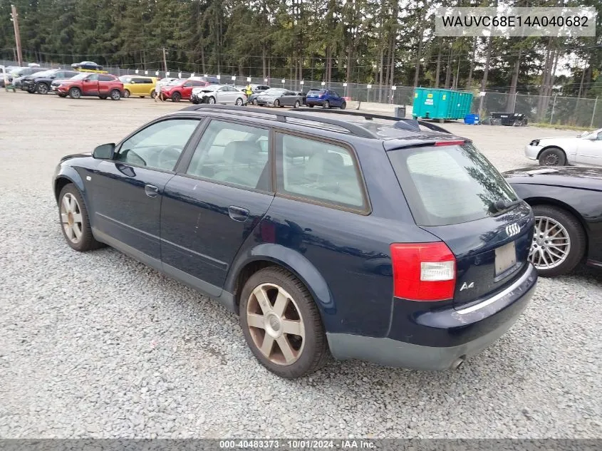 2004 Audi A4 1.8T Avant VIN: WAUVC68E14A040682 Lot: 40483373