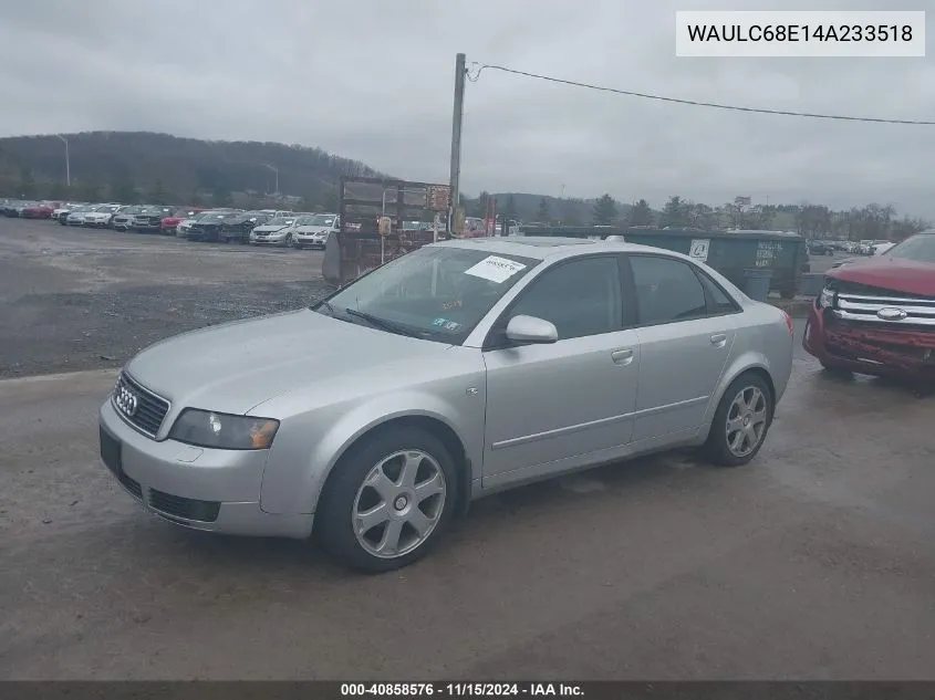 2004 Audi A4 1.8T VIN: WAULC68E14A233518 Lot: 40858576