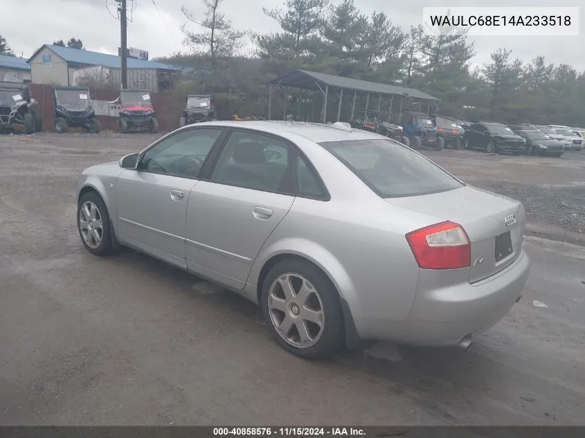 2004 Audi A4 1.8T VIN: WAULC68E14A233518 Lot: 40858576