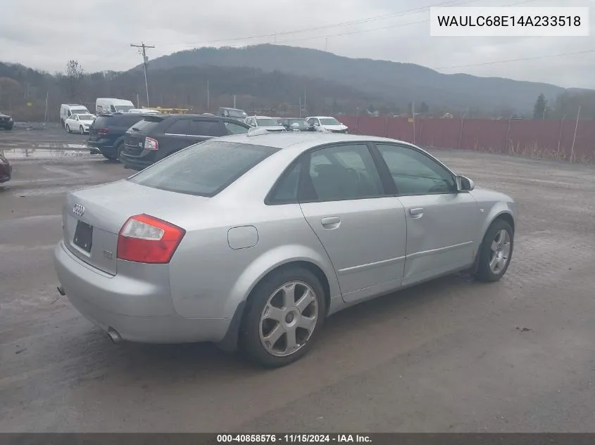 2004 Audi A4 1.8T VIN: WAULC68E14A233518 Lot: 40858576