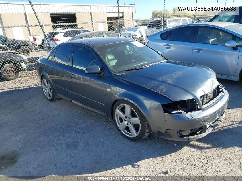 2004 Audi A4 1.8T VIN: WAULC68E54A086538 Lot: 40864413