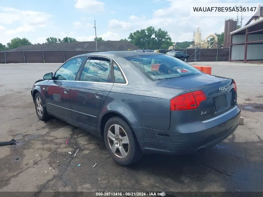 WAUAF78E95A536147 2005 Audi A4 2.0T